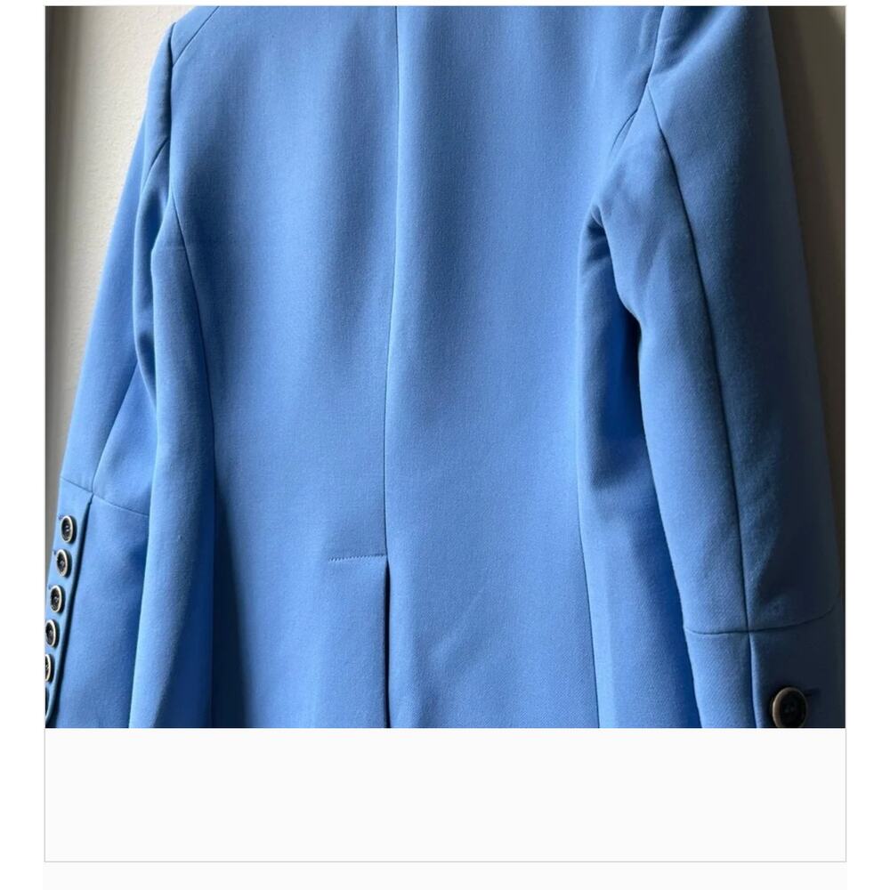 Veronica Beard Colson Peak Lapel Double Breasted Jacket 0 Blue Blazer Prep Luxe - Picture 5 of 7